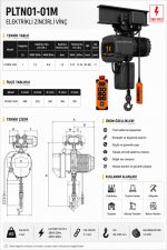 1 T Monoray Zincirli Vinç 380 Volt 50 Hz - Görsel 2