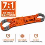 10 Ton Polyester Gözlü Sapan 7:1 Kalite