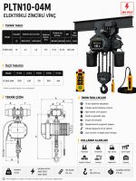 10 T Monoray Zincirli Vinç 380 Volt 50 Hz - Görsel 2