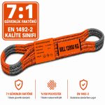12 Ton Polyester Gözlü Sapan 7:1 Kalite