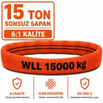 15 Ton Polyester Sonsuz Sapan 6:1 Kalite