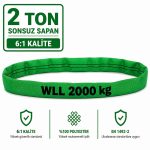 2 Ton Polyester Sonsuz Sapan 6:1 Kalite