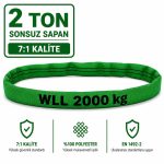 2 Ton Polyester Sonsuz Sapan 7:1 Kalite