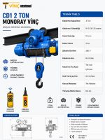 2 Ton Monoray Halatlı Vinç CD Model - Görsel 2