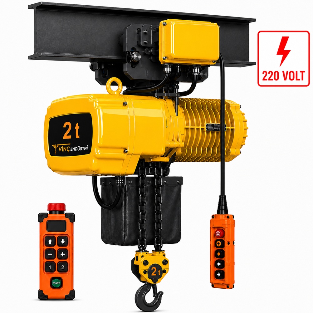 2-ton-monoray-zincirli-vinc-cift-zincirli-220volt 2 T Monoray Çift Zincirli Vinç 220 Volt - Görsel 1