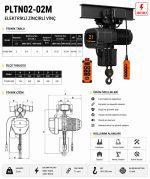 2 T Çift Zincirli Monoray Vinç 380 Volt 50 Hz - Görsel 2