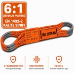 20 Ton Polyester Gözlü Sapan 6:1 Kalite