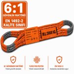 25 Ton Polyester Gözlü Sapan 6:1 Kalite