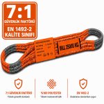 25 Ton Polyester Gözlü Sapan 7:1 Kalite