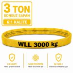 3 Ton Polyester Sonsuz Sapan 6:1 Kalite