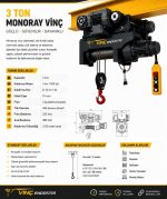 3 Ton Monoray Halatlı Vinç LVC Model - Görsel 2