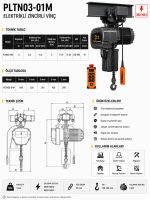 3 T Monoray Zincirli Vinç 380 Volt 50 Hz - Görsel 2