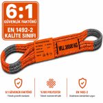 30 Ton Polyester Gözlü Sapan 6:1 Kalite