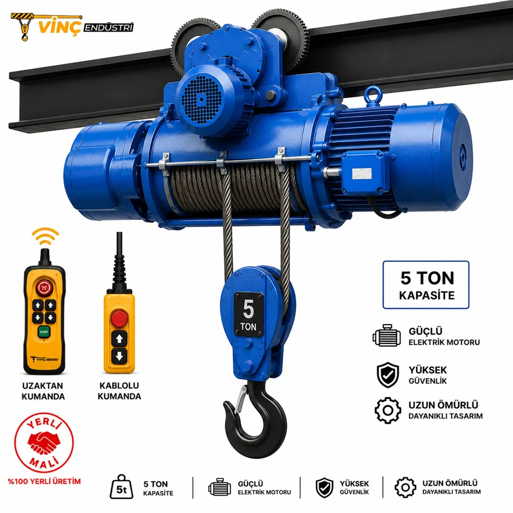 5 Ton Monoray Halatlı Vinç CD Model