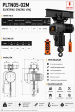 5 T Monoray Zincirli Vinç 380 Volt 50 Hz - Görsel 2