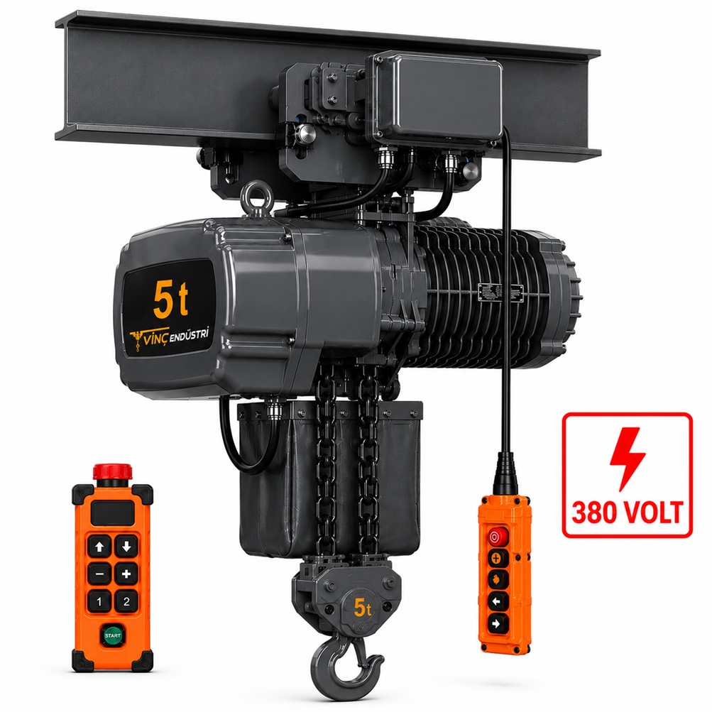 5-ton-monoray-zincirli-vinc-cift-zincirli 5 T Monoray Zincirli Vinç 380 Volt 50 Hz - Görsel 1