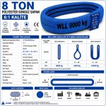 8 Ton Polyester Sonsuz Sapan 6:1 Kalite - Görsel 3