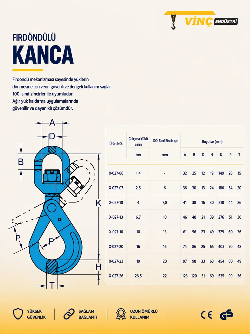 GR100 Fırdöndülü B Kanca - Görsel 2